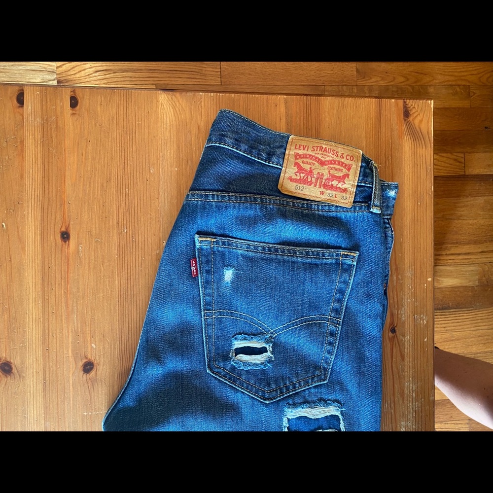 Distressed Levi jeans